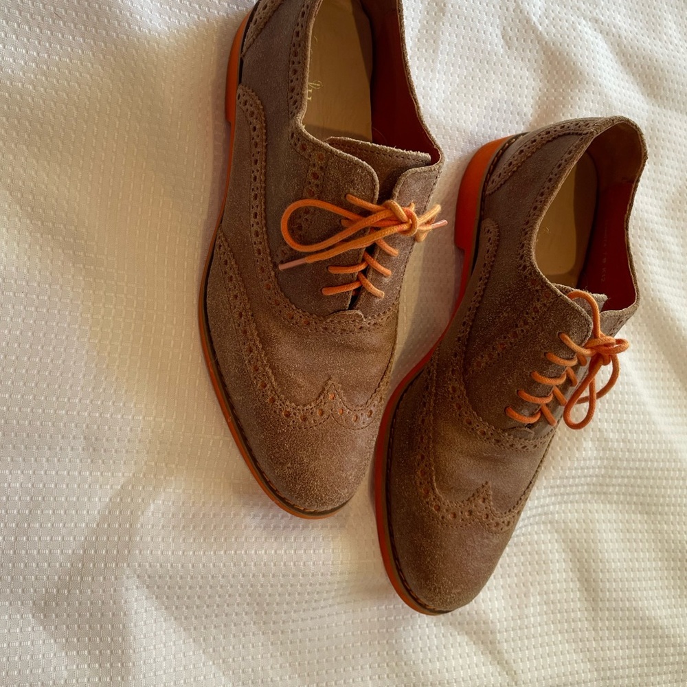 Cole Haan Alisa Sequoia Oxford Wingtip Shoes, Brown and Orange, Size 7 - Picture 5 of 6